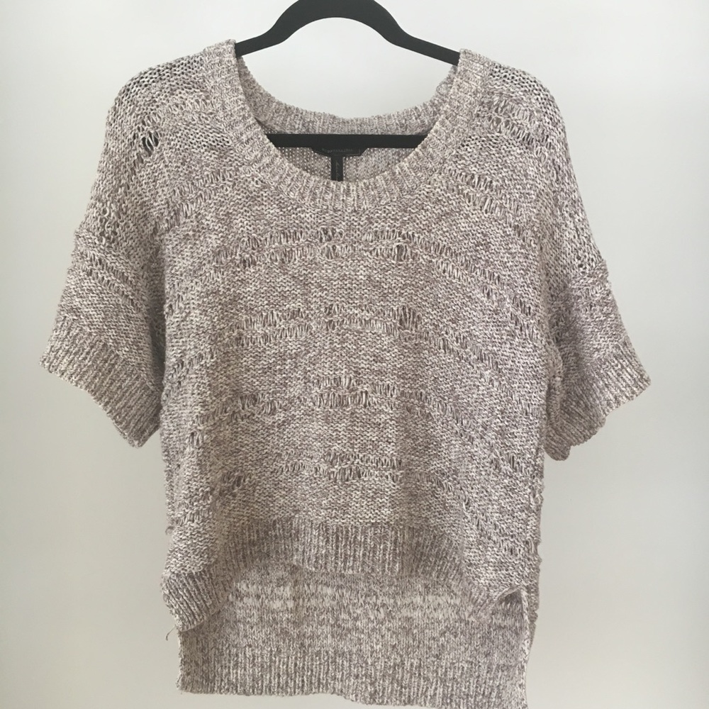 Distressed BCBG Short Sleeved Sweater